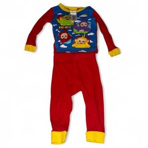 Teletubbies Red Pajama Set Kids Size 2T — Tinky Winky Dipsy Laa-Laa Po Like New